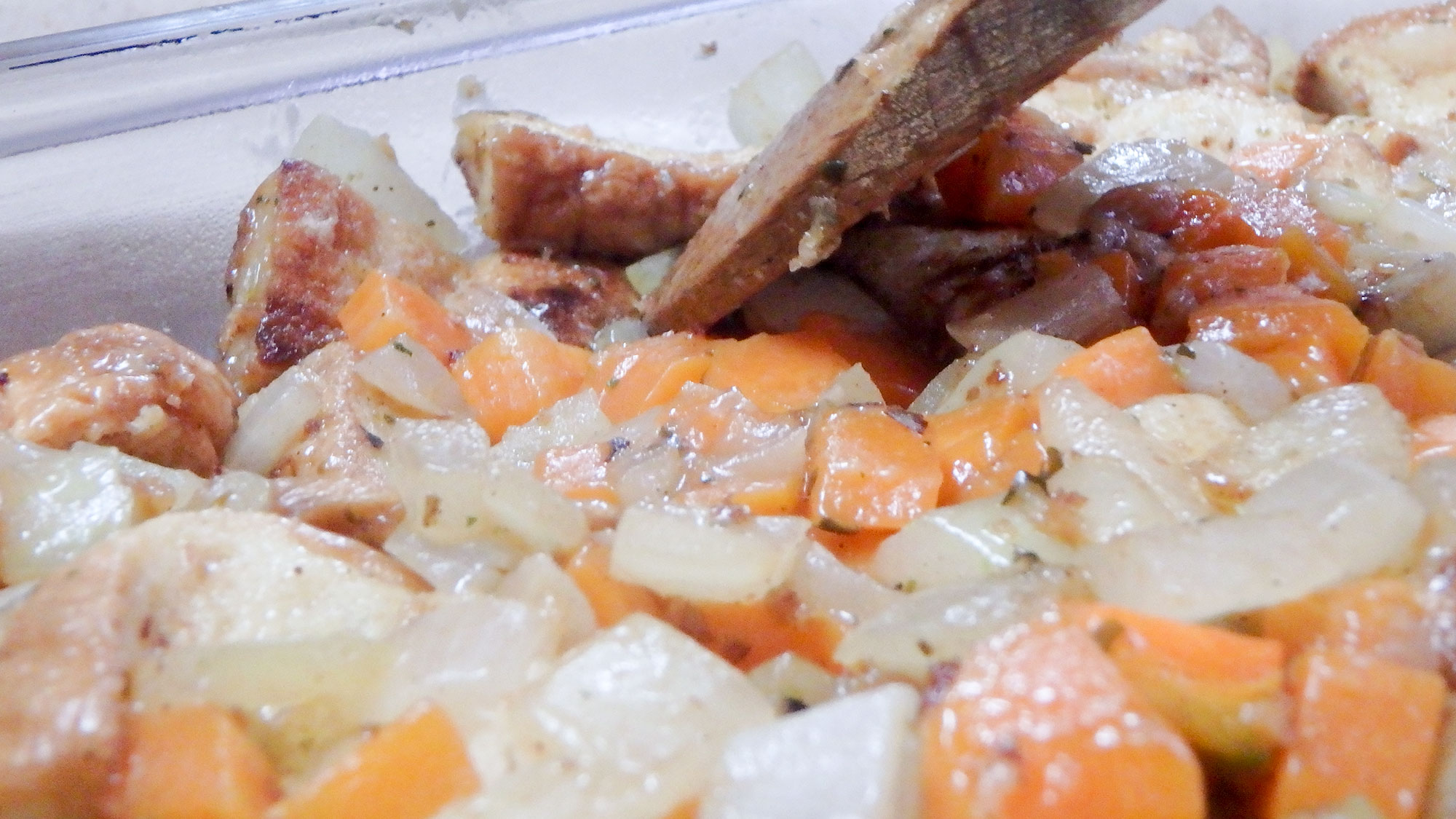stuffing ready for the oven